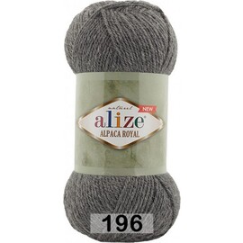 Пряжа Alize "Alpaca Royal" NEW 196 т.серый меланж 15%альпака, 30%шерсть, 55% акрил 100 гр 250 м