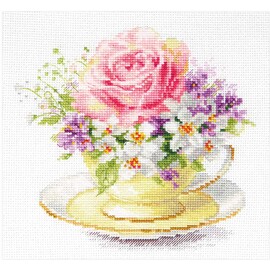 "Алиса" Набор для вышивания "Легкие краски утра. Чашечка с розой." 16*15 см