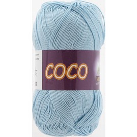Пряжа Vita-cotton "Coco" 3877 Голубой 100% мерсеризованный хлопок 240 м 50гр