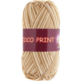 Пряжа Vita-cotton "Coco print" 4679 Светло-бежевый меланж 100% мерсеризованный хлопок 240 м 50м