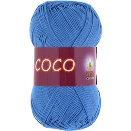 Пряжа Vita-cotton "Coco" 3879 Тёмно-голубой 100% мерсеризованный хлопок 240 м 50гр